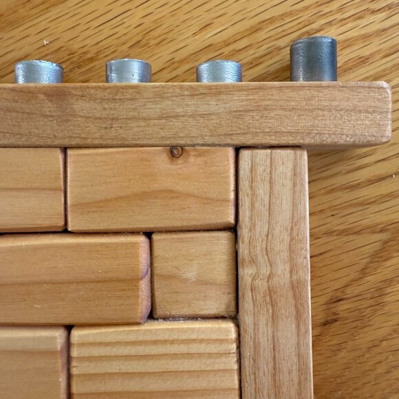 Hanukkah Menorah Western Wall Kotel Judaica Chanukah Hand-Crafted Cherry / Pine - Picture 9 of 9